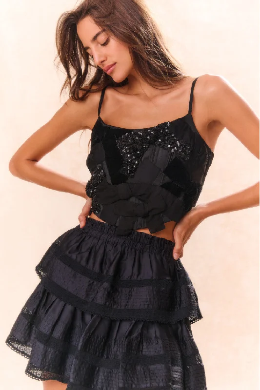 Low Prices Woodley Bow Bustier Top - BLACK