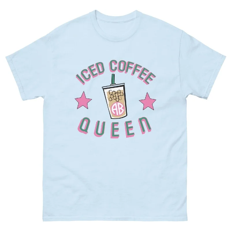 Bargain Blast Monogrammed 'Iced Coffee Queen' Basic T-Shirt