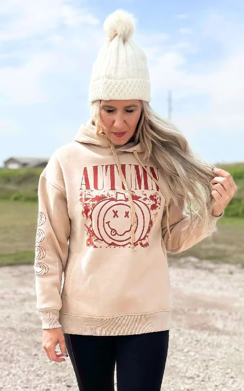 New Markdowns Nirvana Autumn Taupe Side Slit Hoodie