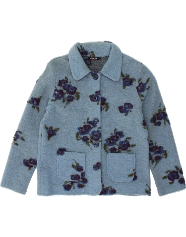 Price Drop Alert PACO Womens 5 Button Blazer Jacket UK 16 Large Blue Floral