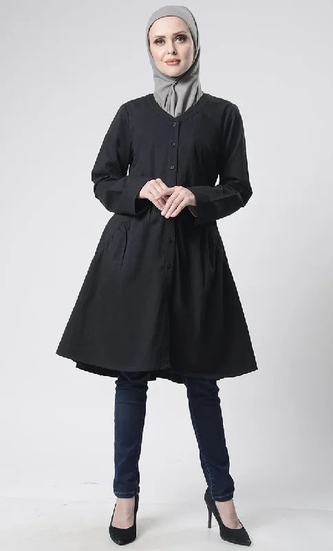 Quick Sale Front Button Down Basic Tunic