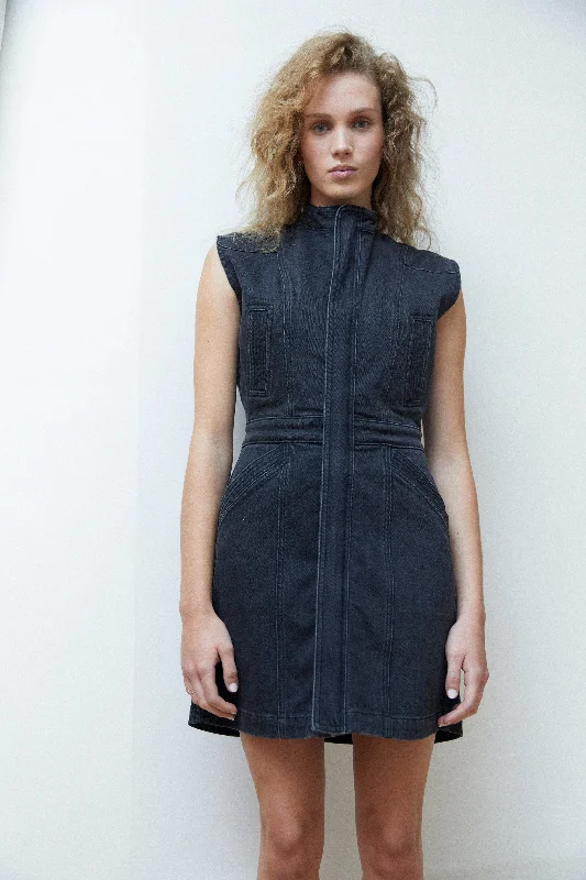 Quick Deals Juno Dress in Washed Black