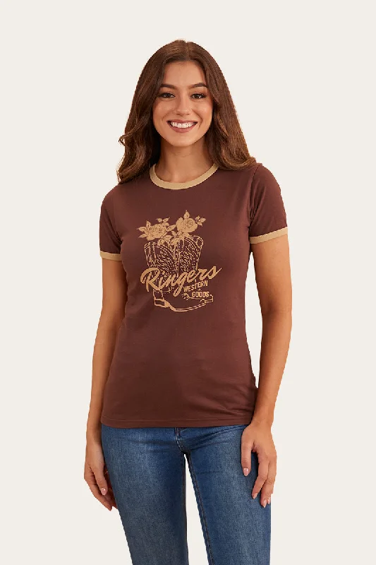 Exclusive Savings Tally Womens Ringer T-Shirt - Chocolate