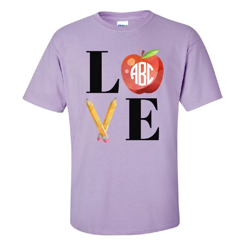 Take Advantage Monogrammed 'Teacher Love' Basic T-Shirt
