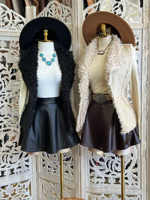 Midnight Sale Suede Fur Lined Vest