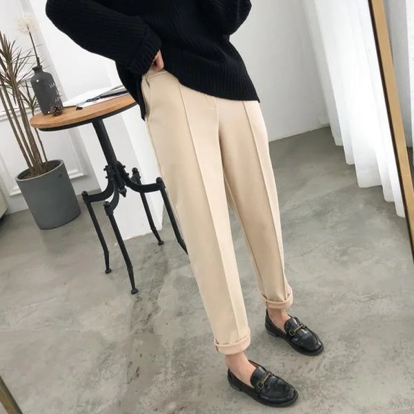Epic Value Elastic Waist Women Pencil Pants Plus Size Office Ladies Long Pants Elegant Women Trousers