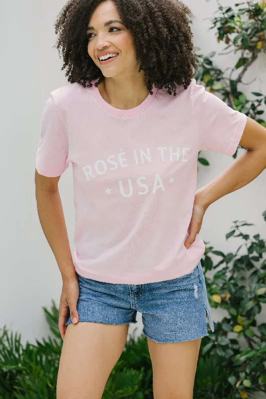 Weekend Specials to Delight RosÃ© In The USA Baby Pink Graphic Tee