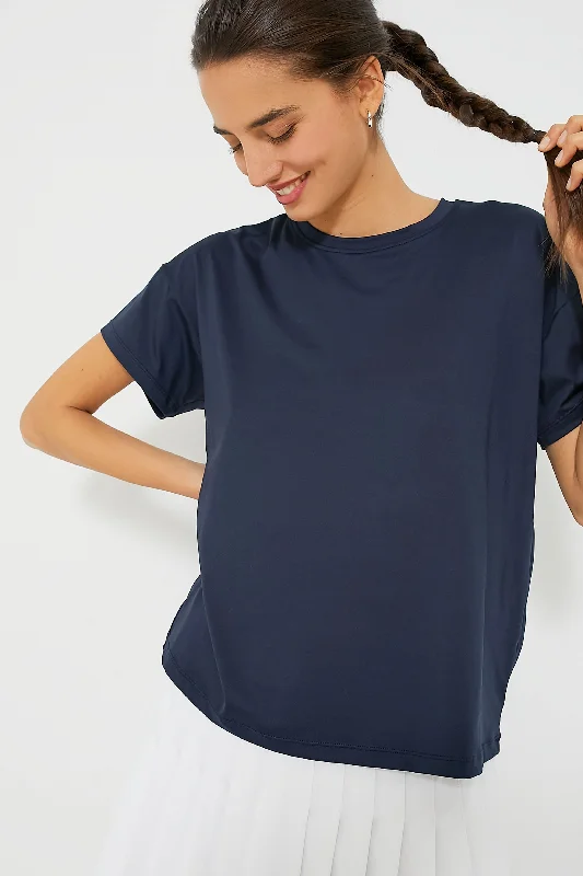 Price Cut Navy Short Sleeve Ryan Boyfriend Tee