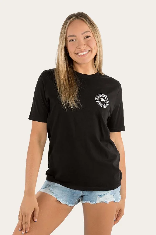 Year-End Sale Signature Bull Womens Loose Fit T-Shirt - Black/White