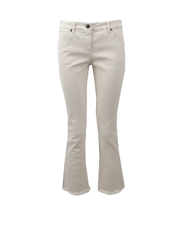 Lowest Price Fray Hem Kick Flare Denim