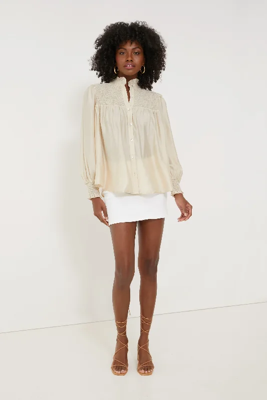 Weekend Offers That Excite Champagne Jaia Smocked Blouse
