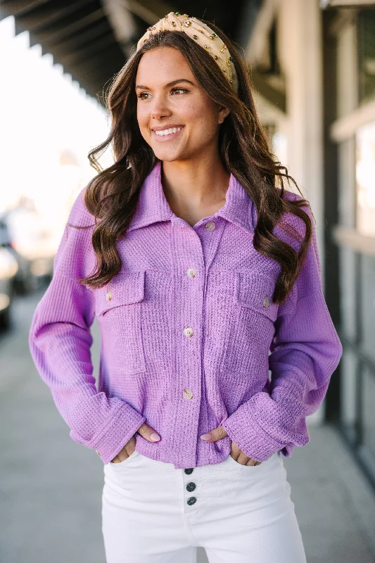 Don't Wait Always Be Around Orchid Purple Shacket