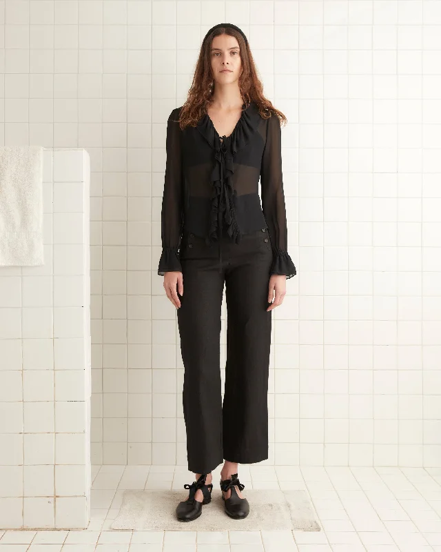 Special Savings Flounce Blouse - Black