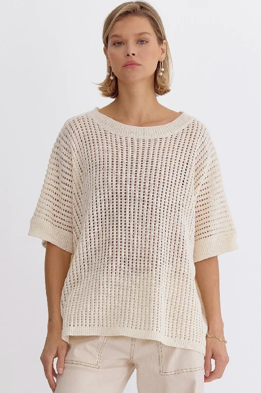 Price Drop Crochet Knit Top