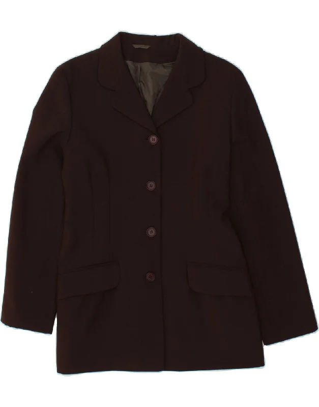 Weekend Discounts to Snag ST. BERNARD Womens 4 Button Blazer Jacket UK 12 Medium  Brown Polyester