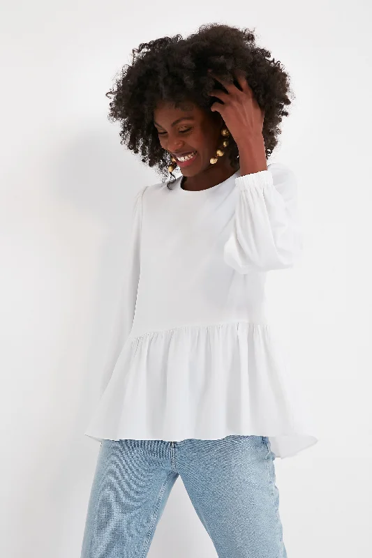 Weekend Savings Spectacle White Carlota Peplum Blouse