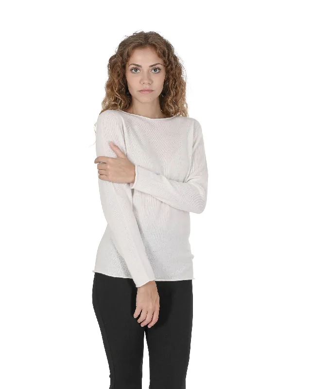 Great Deals Cashmere Boatneck Sweater - Premium Quality Italian Craftsmanship - S