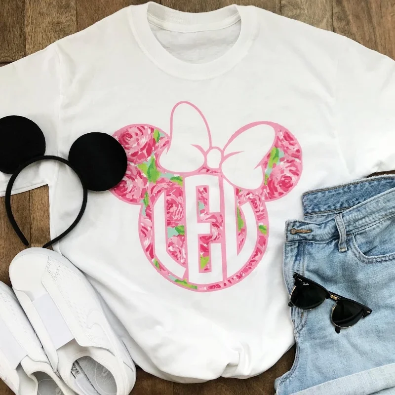 Discount Mania Monogrammed 'Lilly Minnie Mouse' Basic T-Shirt