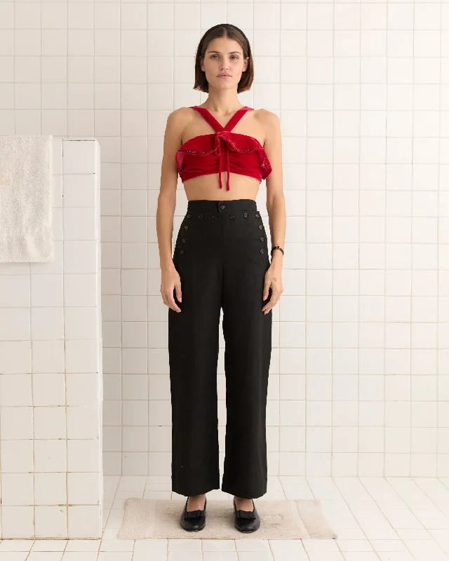 Members Only Velvet Ruffle Bra