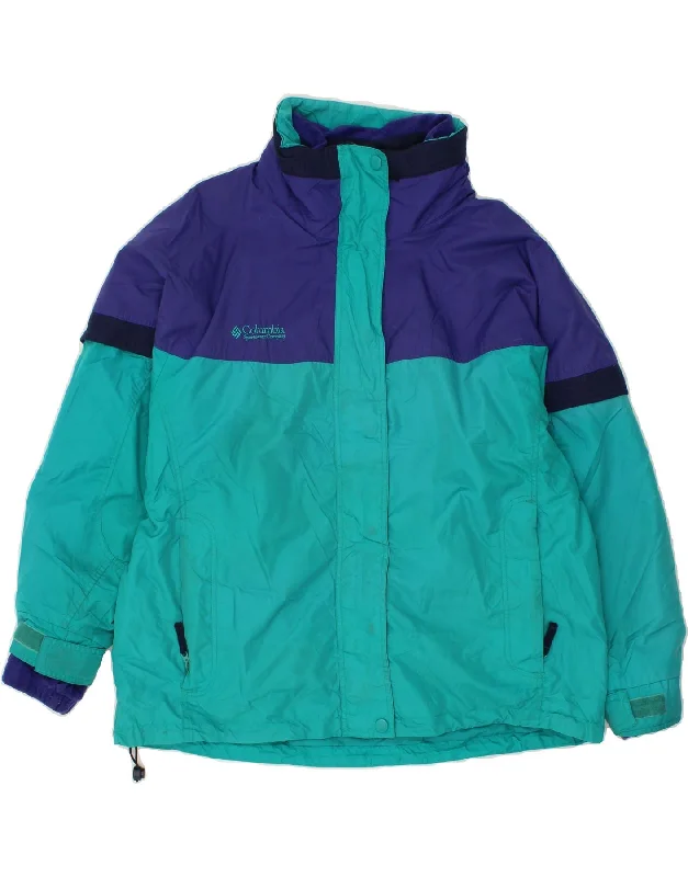 Weekend Special COLUMBIA Womens Windbreaker Jacket UK 18 XL Turquoise Colourblock