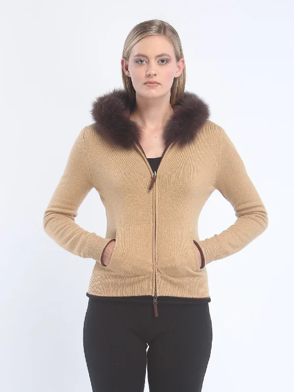 Weekend Offers That Dazzle Fox Trimmed Reversible Hoodie Jacket