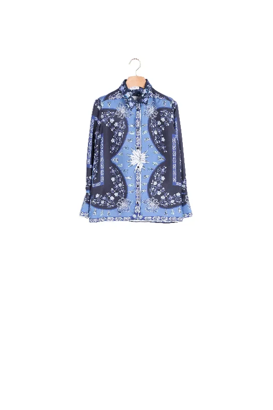 Super Deal Chemise fluide imprimée en soie
