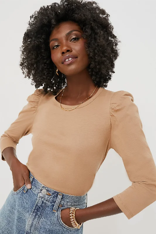 Can't Miss Tan Vesty Long Sleeve Crewneck