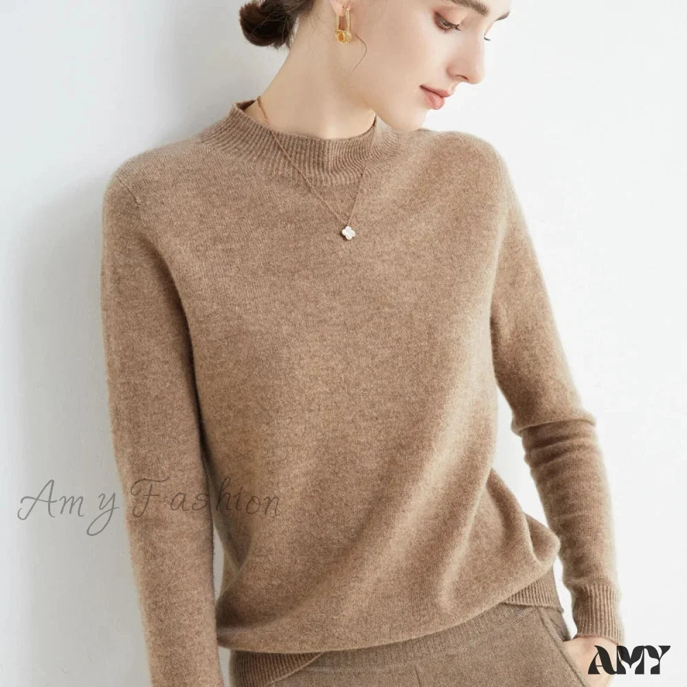 Lowest Prices 100% Merino Wool Cashmere Women Knitted Long Sleeve Pullovers Autumn Winter Warm Sweater