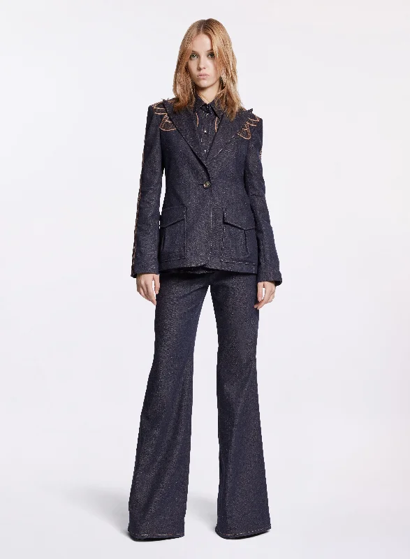 Take Action Embroidered Denim Pants
