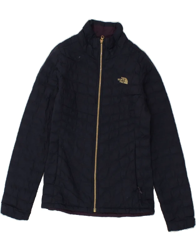 Special Discount THE NORTH FACE Womens Padded Jacket UK 12 Medium Navy Blue Nylon