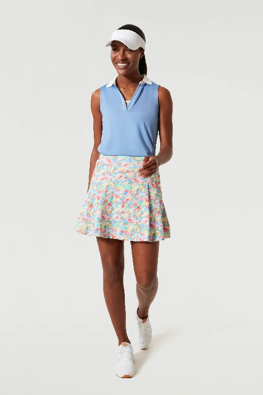 One-Day Only Boogie Down Blue Sleeveless Caroline Polo