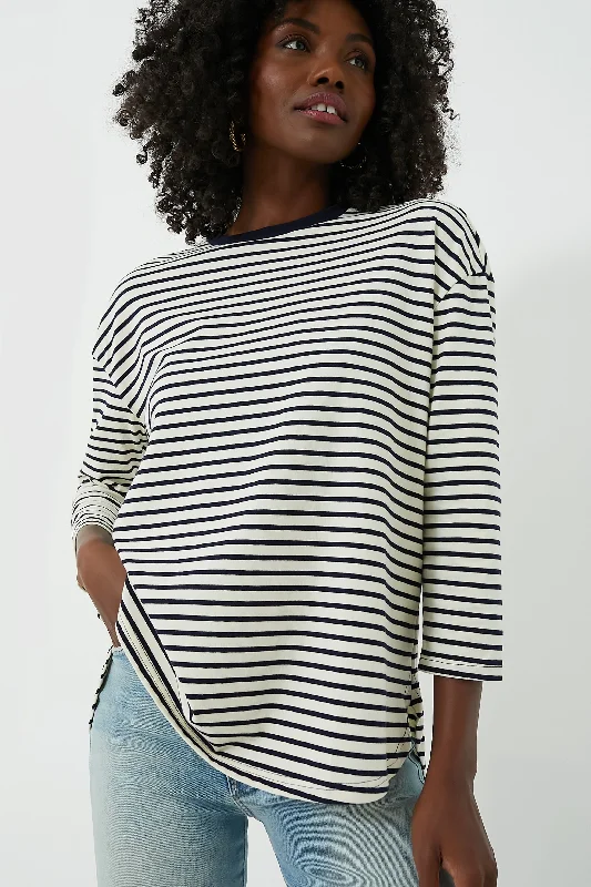 Value Deals Navy Striped Knit Popover