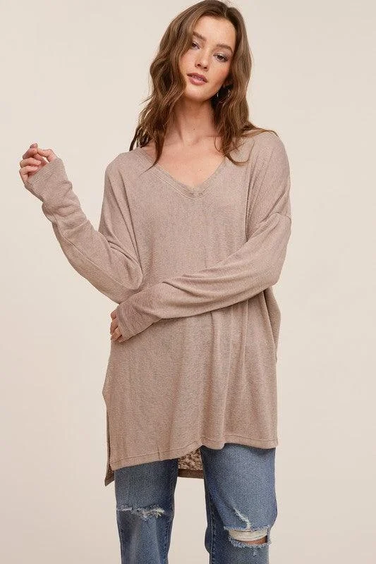 Weekend Special Elizabeth Slub V-Neck Top FINAL SALE