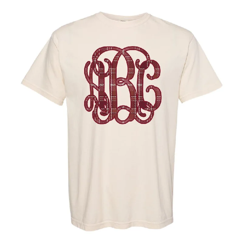 Exclusive Preview Monogrammed 'Plaid' Big Print T-Shirt