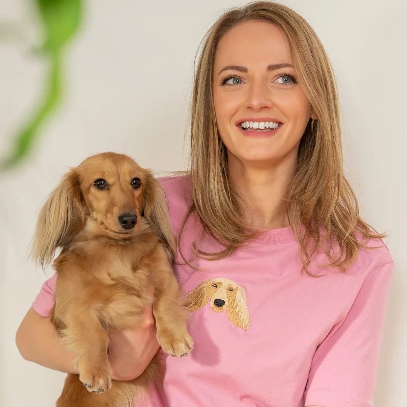 Shop and Save Embroidered Pet Portrait Organic T-Shirt