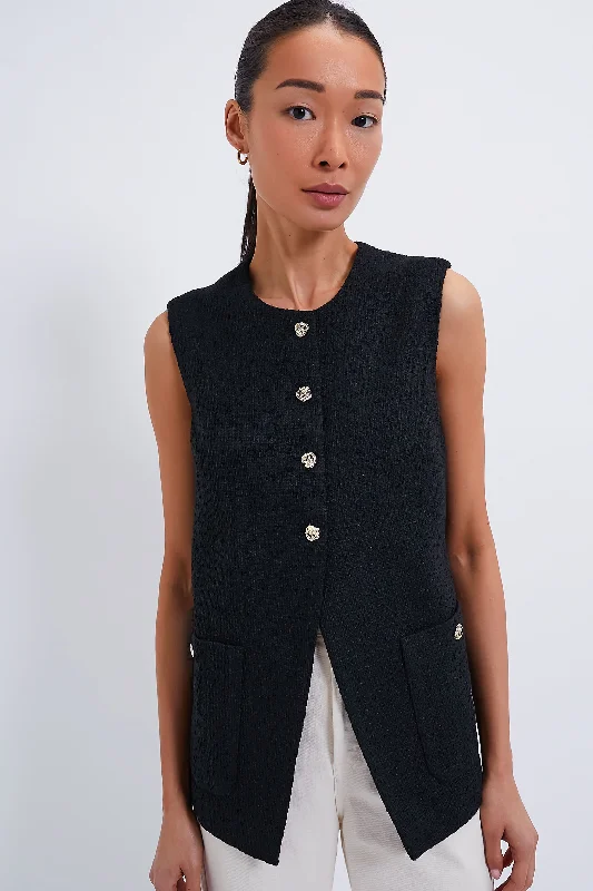 Limited Supply Black Tweed Sonja Top