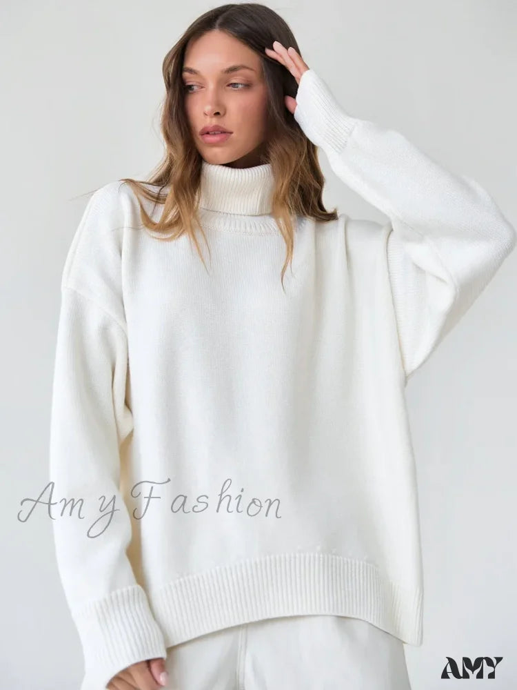 Final Markdown Women Autumn Winter Thick Warm Pullover Top Oversized Casual Loose Knitted Sweater