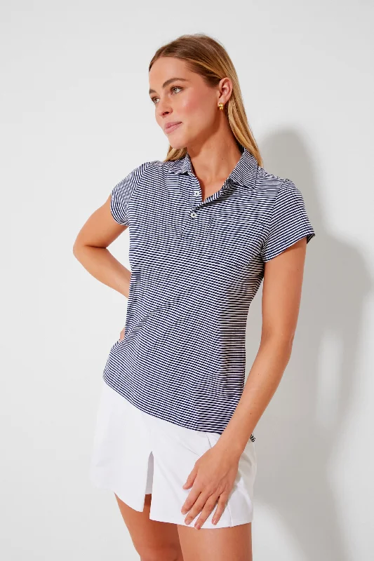 Buy Today Navy and White Short Sleeve Polo