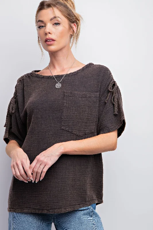 Instant Savings Ruched Shoulder Top