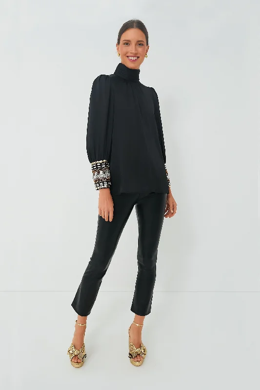 Deal of the Day Black Embellished Faven Blouse