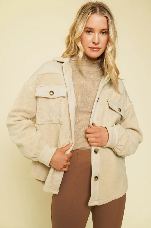 While Supplies Last Washed Fleece Shirt Jacket