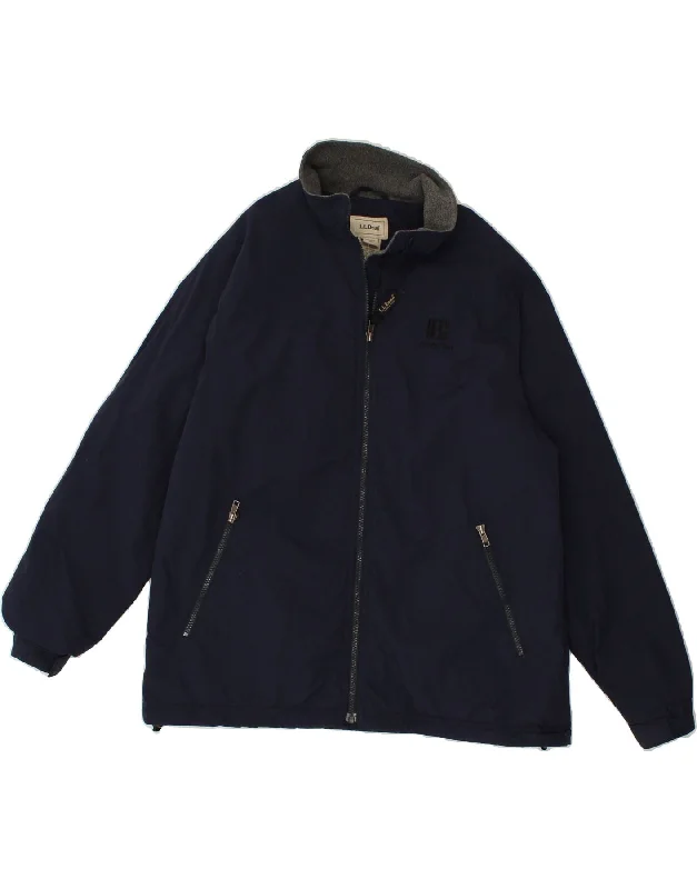 Crazy Deal L.L.BEAN Womens Windbreaker Jacket UK 16 Large Navy Blue Nylon