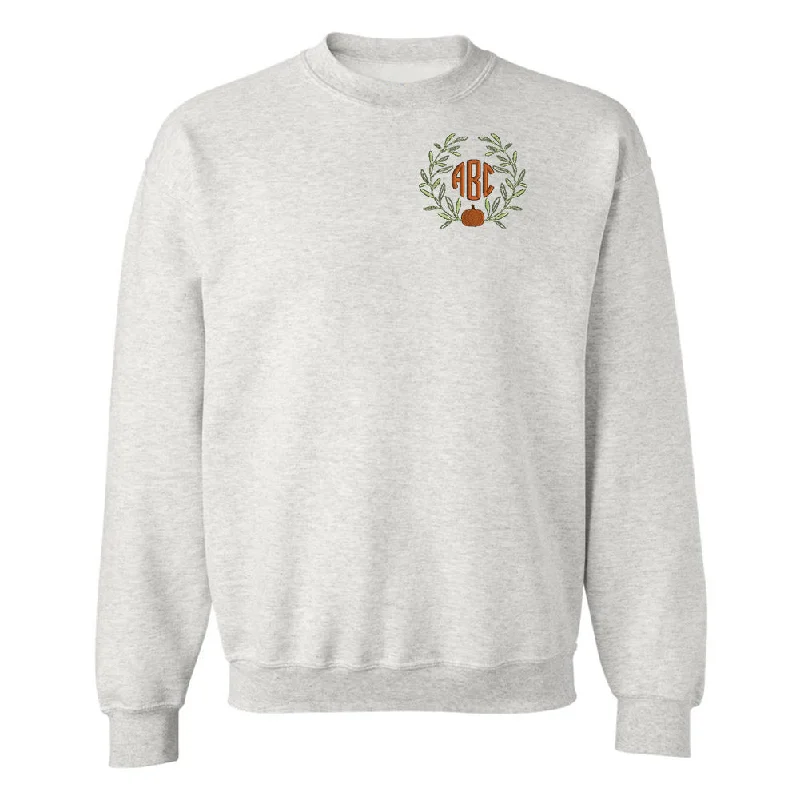 Online Specials Monogrammed Pumpkin Leaves Crewneck Sweatshirt