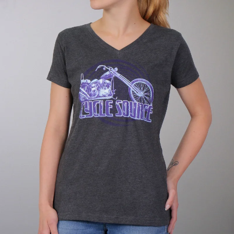 Today's Special Official Cycle Source CSL1012 Ladies Chopper Vintage Smoke T-Shirt