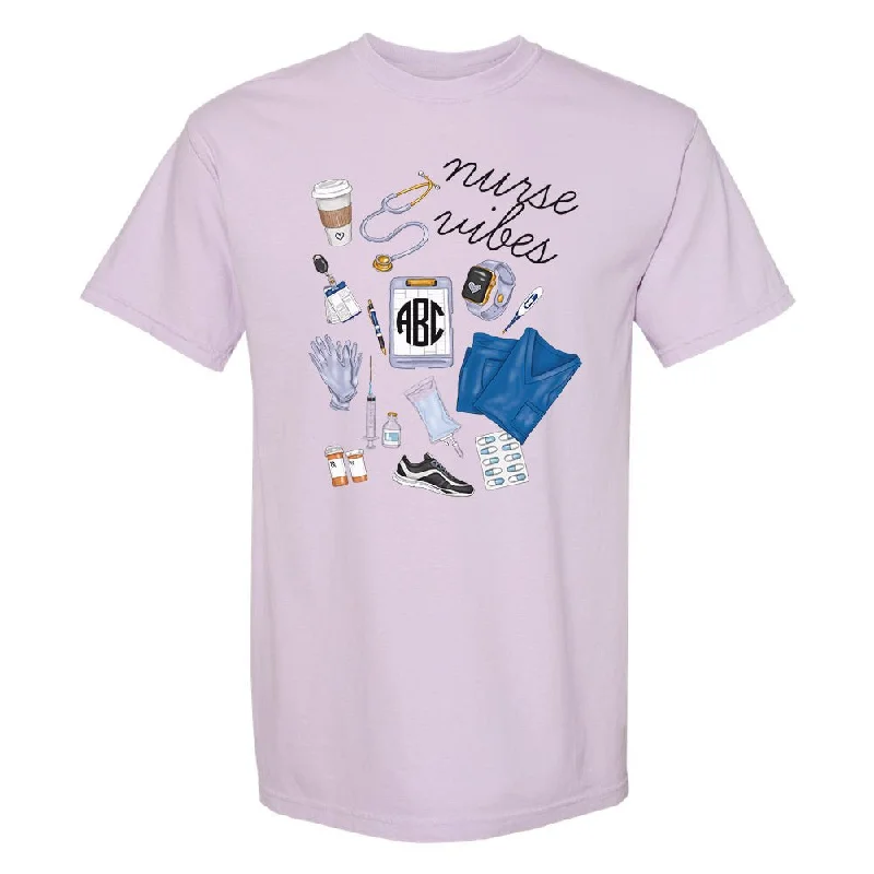 Weekend Shopping Extravaganza Monogrammed 'Nurse Vibes' T-Shirt