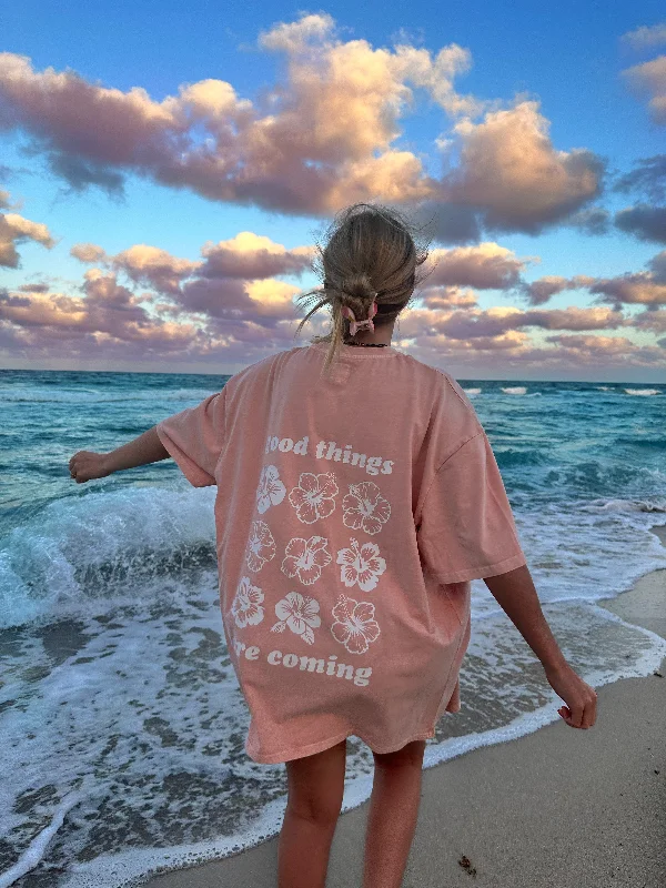 Massive Deals Good Things Are Coming Flower Graphic Tee