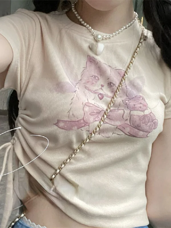 Stock Clearance Soft Pretty Kitty Crop Top