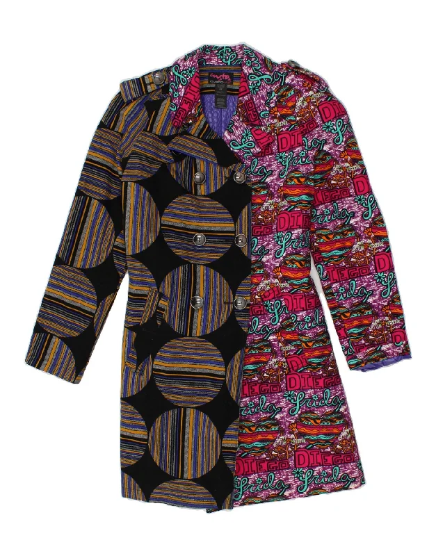 Major Deal CUSTO BARCELONA Womens Graphic Double Breasted Coat EU 42 Large Black