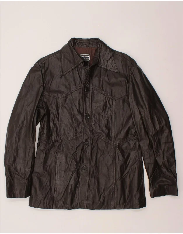 Celebrate the Weekend with Discounts VINTAGE Womens Leather Jacket IT 52 2XL Brown Leather