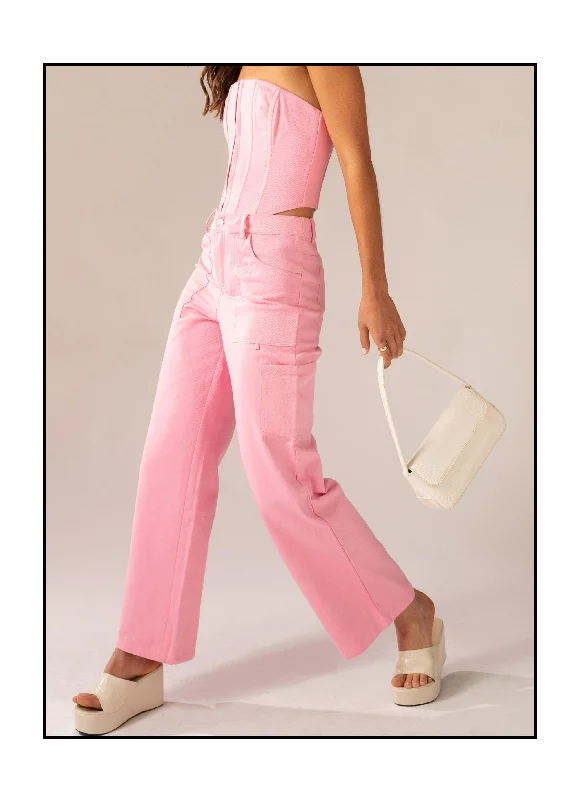 Exclusive Weekend Offers Inside Arya Low Rise Pants - Blossom